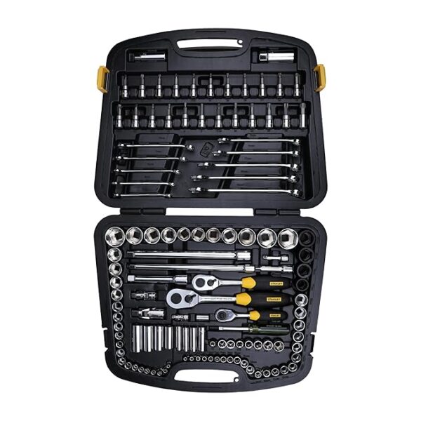 STANLEY 91-931 120-Piece Master Tool Set with Compact Case for Easy Transport & Storage for Home, DIY & Professional Use, 6 Months Warranty, YELLOW & BLACK
